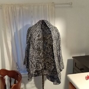 Cals Black and White Women's Cardigan Sweater